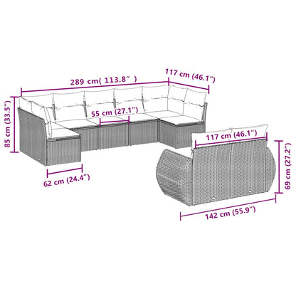 Garden Sofa Set Black and Cream White