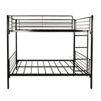 Twin-Over-Twin Bunk Bed With Metal Frame And Ladder, Space-Saving Design,White