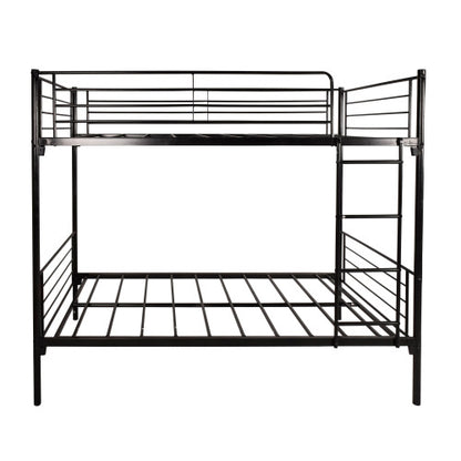 Twin-Over-Twin Bunk Bed With Metal Frame And Ladder, Space-Saving Design,White