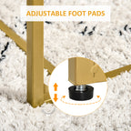 Coffee Table, Tempered Glass Coffee Table with 2 Square Tabletops, Modern Coffee Tables for Living Room, Bedroom, Gold