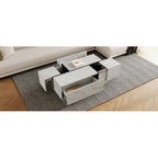 Rectangular Sliding Top Coffee Table With 2 Drawers And 2 Hidden Storage For Living Room 47.2