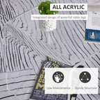 0.6" Thick Acrylic Coffee Table, 32" Long Rectangle Waterfall Coffee Table, Clear