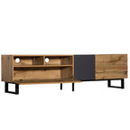 Modern TV Stand For 80'' TV With Double Storage Space, Media Console Table, Entertainment Center With Drop Down Door For Living Room