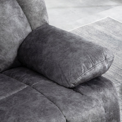 Rocker Recliner Chair with Swivel, Fabric Reclining Chair with Cushion, Rocking Chair with Footrest, Charcoal Gray