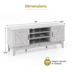 Farmhouse TV Stand For TVs Up To 65 Inches With 2 Barn Door Cabinets