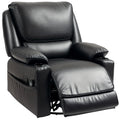 Recliner Massage Armchair with Heat Oversized Swivel Rocker with Footrest Remote and Side Pockets Black
