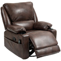 Recliner Massage Armchair with Heat Oversized Swivel Rocker with Footrest Remote and Side Pockets Brown