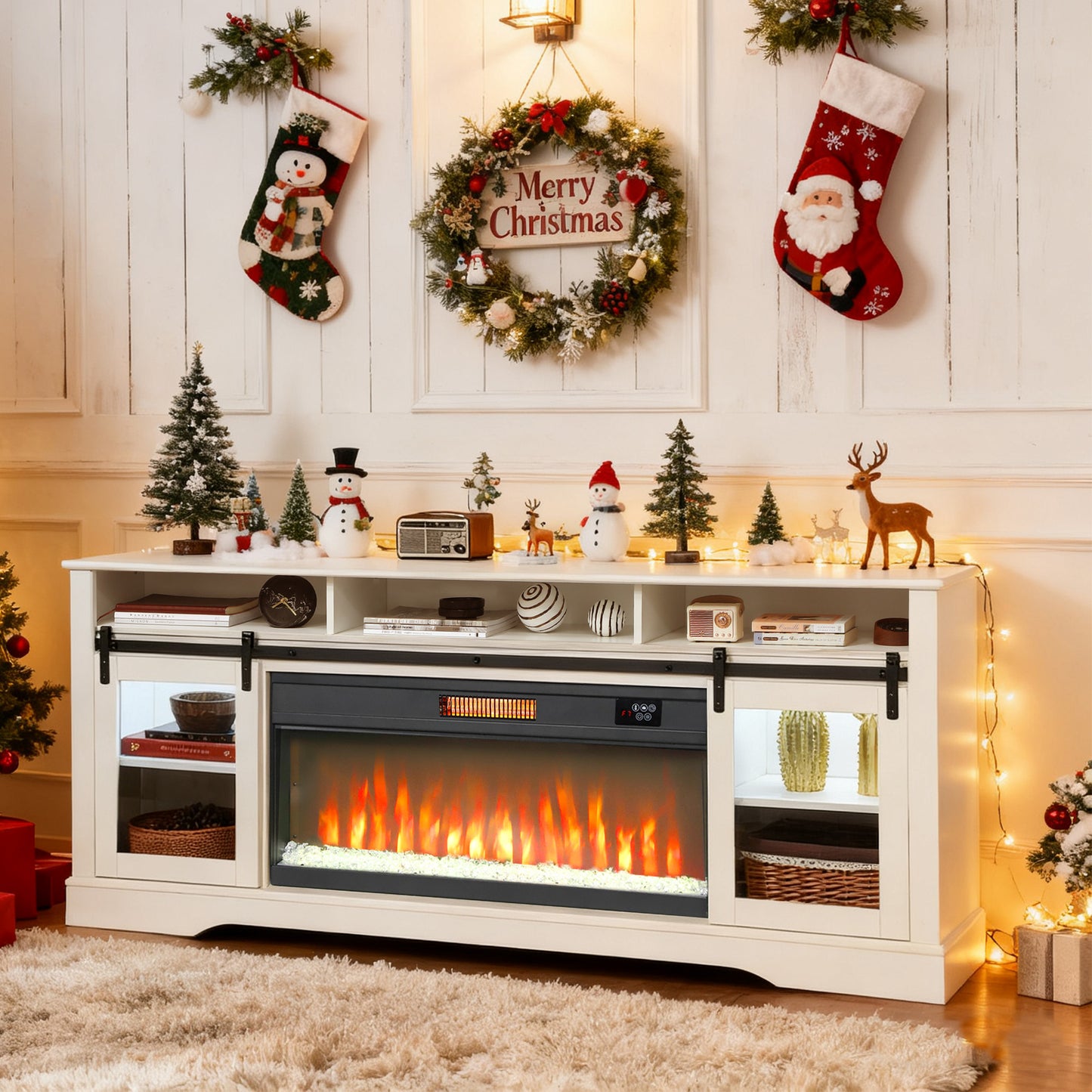 Fireplace TV Stand for TVs Up to TV Console with Electric Fireplace