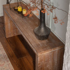 Console Table With Solid Wood For Living Room, Long Sofa Table Behind Couch, Retro Narrow Entryway Table For Hallway Foyer
