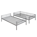 Twin Over Twin Metal Bunk Bed  Silver
