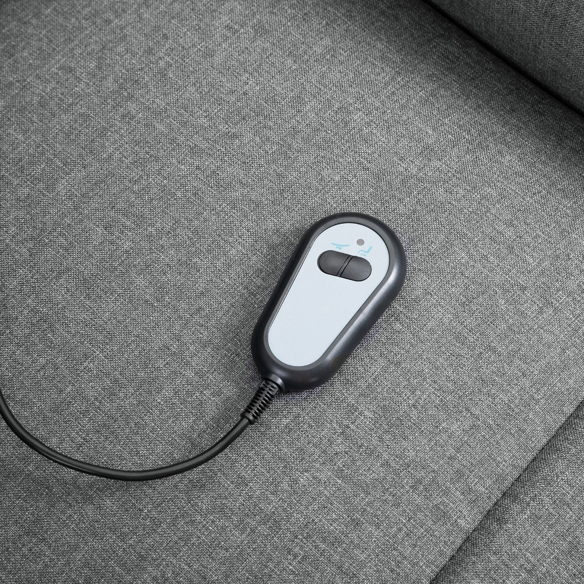 Power Lift Assist Recliner Chair for Elderly with Remote Control, Linen Fabric Upholstery Gray