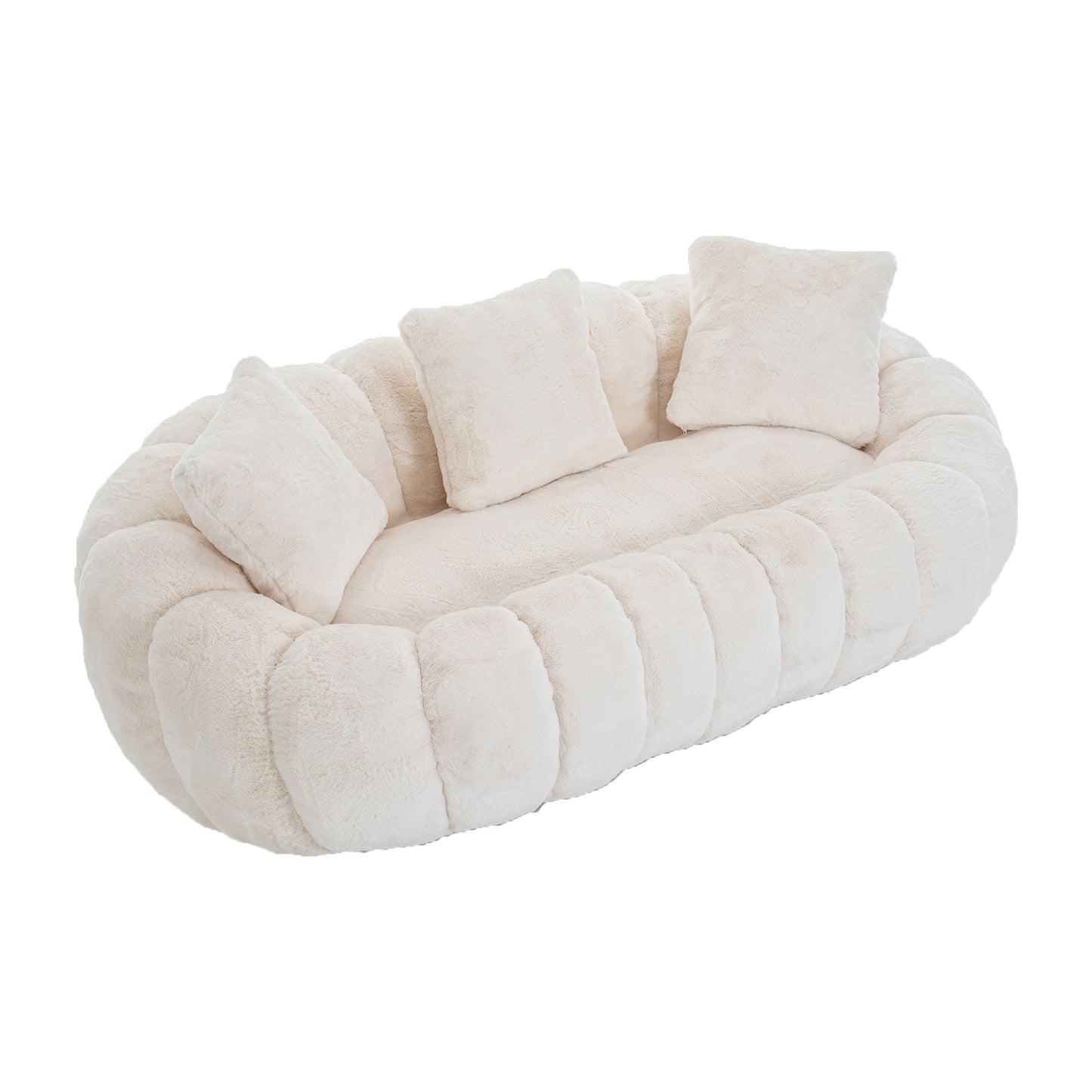Floral-Shaped Ultra-Soft Faux Fur Sofa