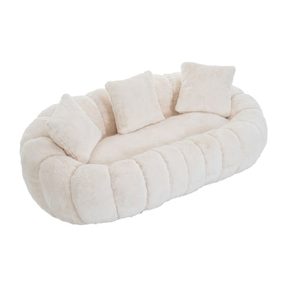 Floral-Shaped Ultra-Soft Faux Fur Sofa