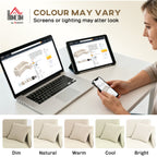 Corner Sofa with Reversible Chaise Lounge, Corduroy L-Shaped Sectional Sofa with Pocket Spring, Cream White