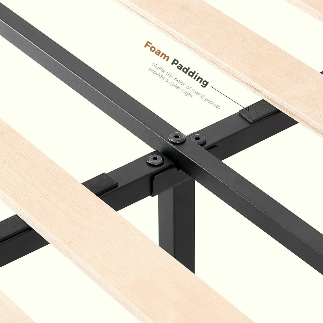 Solid Wood Bed Frame, Supported By Wooden Strips, Noise-free Design, No Need For Spring Box