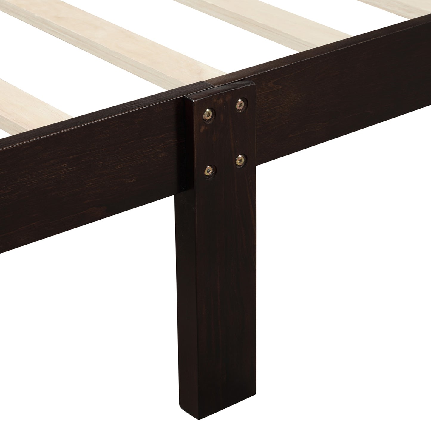 Wood Platform Twin Bed Frame With Headboard, Footboard & Wood Slat Support