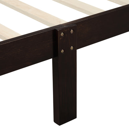 Wood Platform Twin Bed Frame With Headboard, Footboard & Wood Slat Support