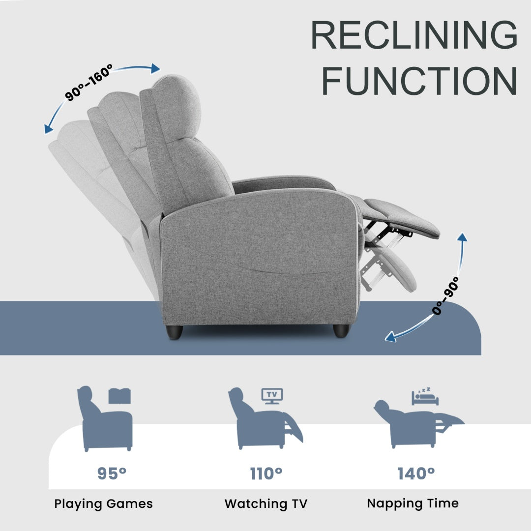 Recliner Chair PU Leather Recliner Sofa No Massage