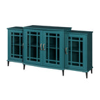 62 TV Stand, Buffet Sideboard Cabinet, Teal Blue