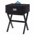 Modern 1-Drawer Bedside Table Nightstand End Table in Espresso Wood Finish