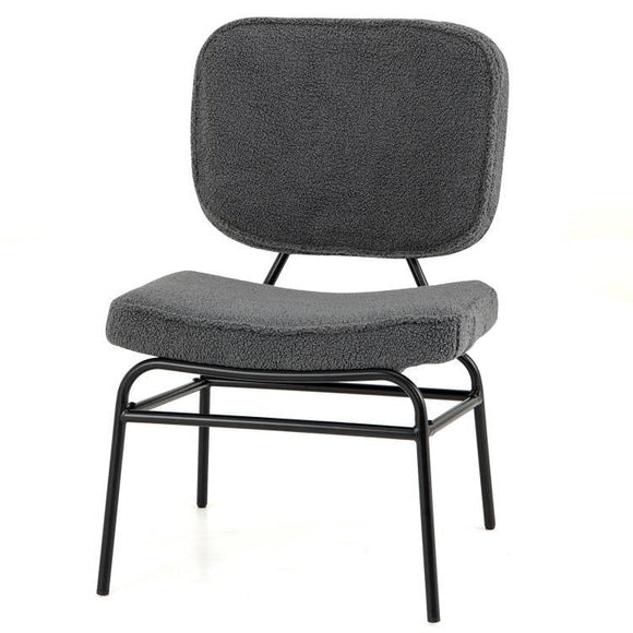 Modern Grey Upholstered Ergonomic Padded Accent Chair