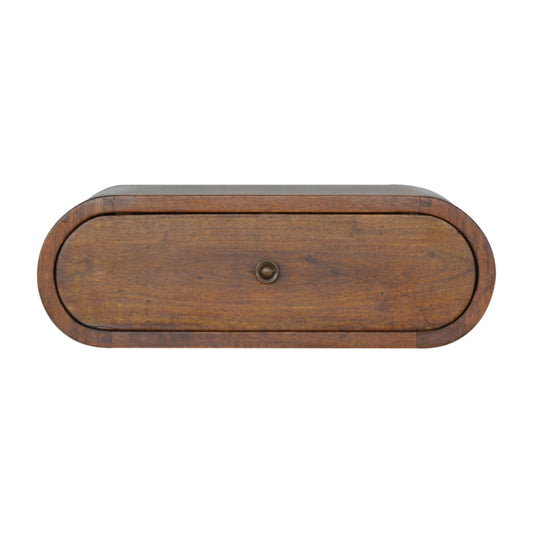 Wall Mounted Round Chestnut nightstand
