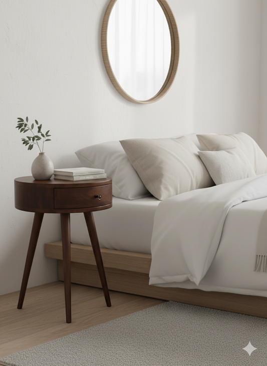 Nordic Chestnut Circular nightstand
