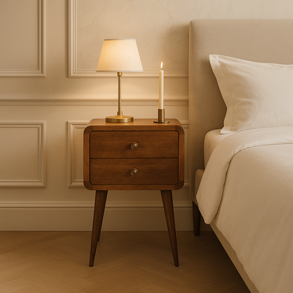 Mini Chestnut Curved nightstand