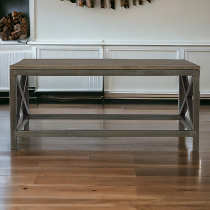 Industrial Cross Metal Oatmeal Coffee Table