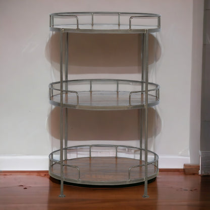 Industrial Round Butler Tray Table