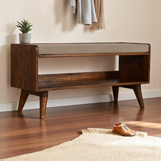 Mud Linen Nordic Storage Bench