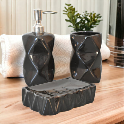 Sindri Black Bathroom Set of 3