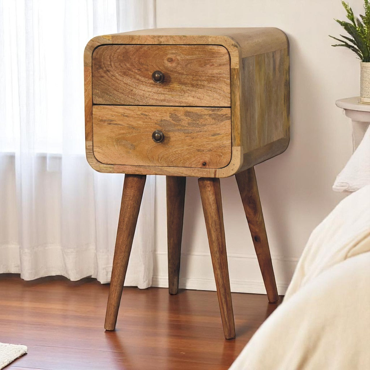 Mini Oak-ish Curved nightstand