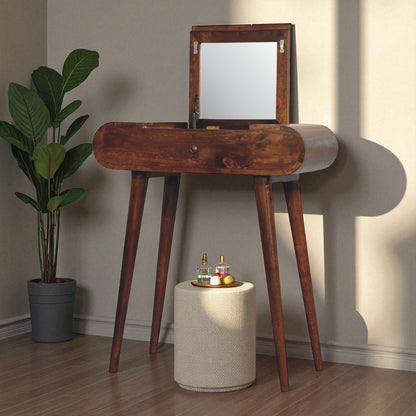 Mini Round Chestnut Fold Vanity