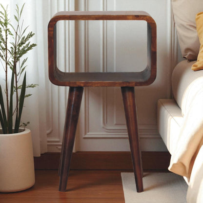 Mini Chestnut Curved Open nightstand