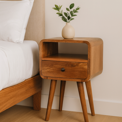 Mini Oakish Curve Open nightstand