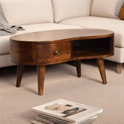 Mini Chesnut Wave Coffee Table