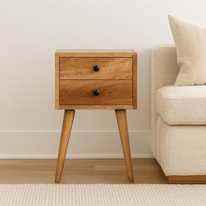 Mini 2 Drawer Oak-ish nightstand