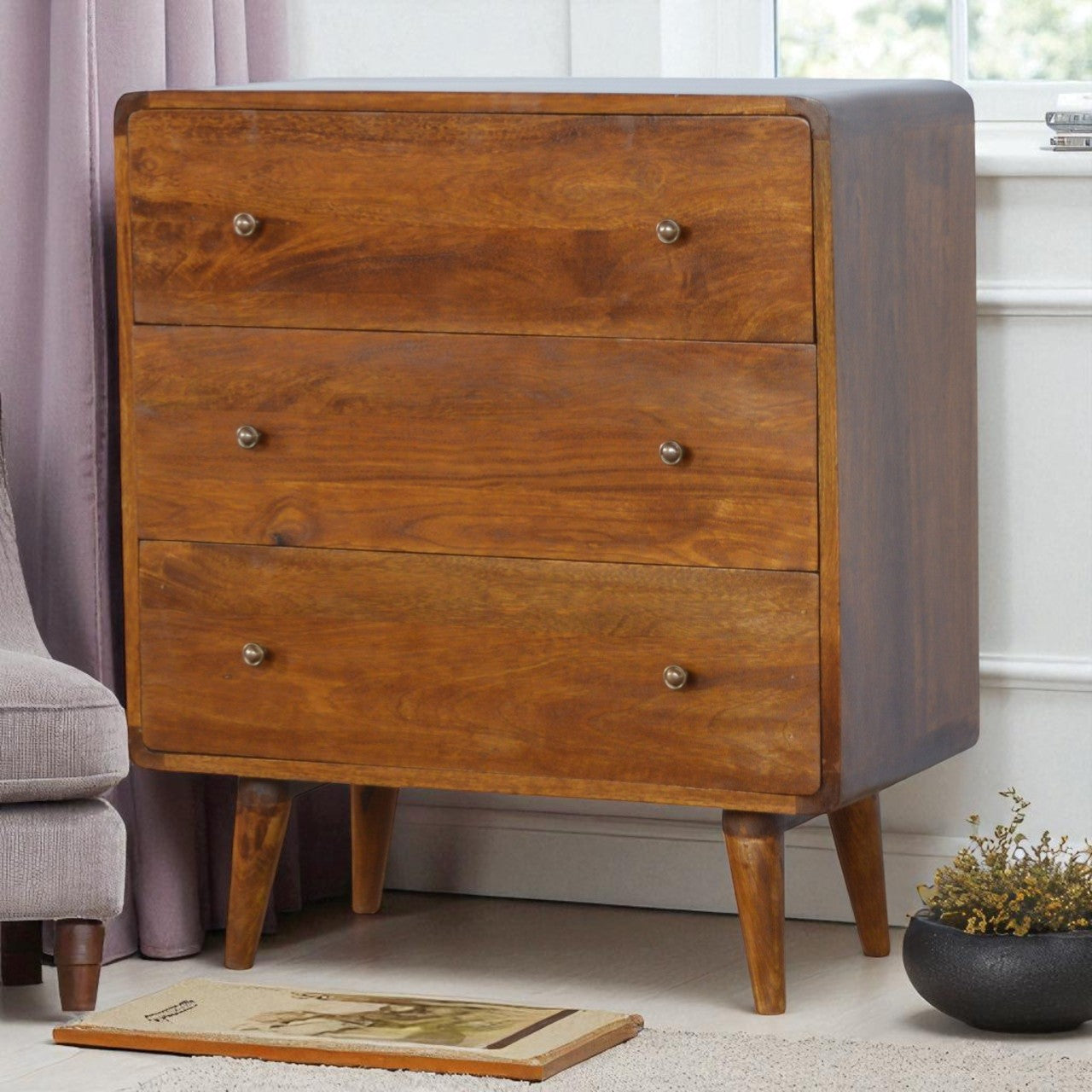 Curved Chestnut Chest