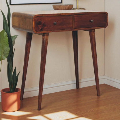 Chestnut Curved Hallway Table