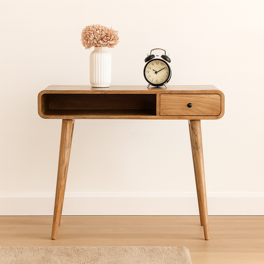 Curved Oak-ish Writing Desk