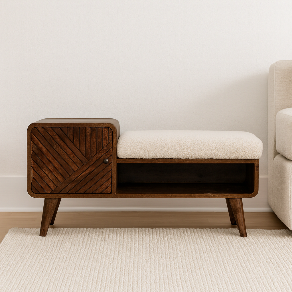 Boucle Carved Chestnut Telephone Table