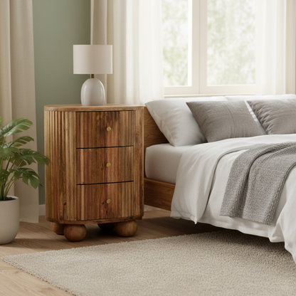 Soba Ball 3 Drawer Bedside