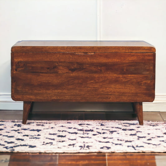Curved California Walnut Blanket Box