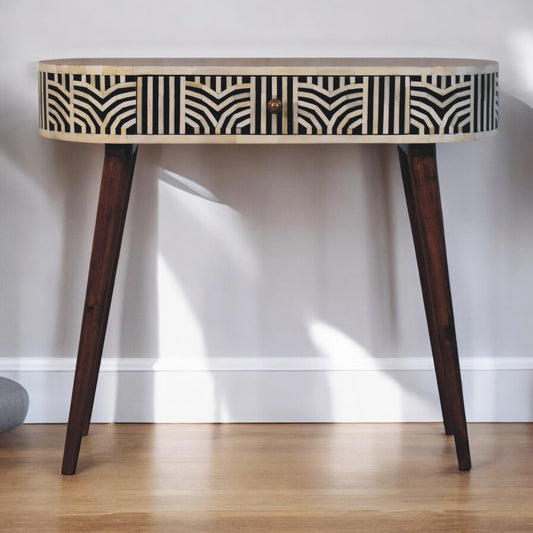 Honey Caramel Edessa Bone Inlay Console Table
