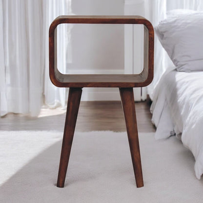 Mini Honey Caramel Curved Open Bedside