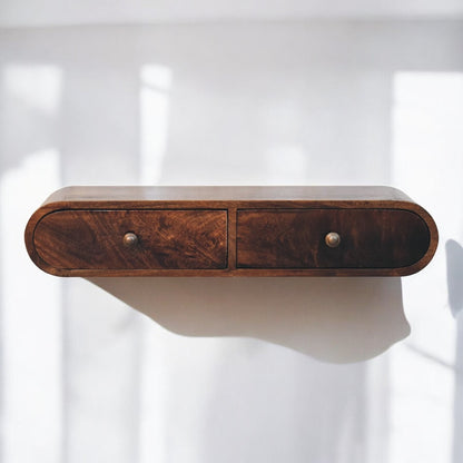 Wall Mounted California Walnut Console Table