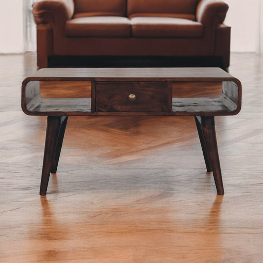 Curved California Walnut Coffee Table