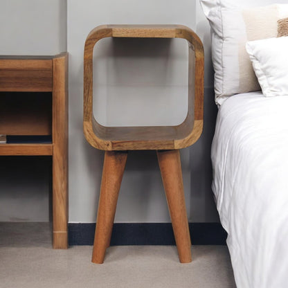 Extra Mini Minimalist Open Curved Oak-ish Bedside