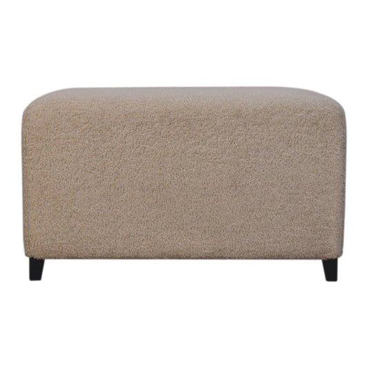 Bliss Cream BouclÃ© Ottoman